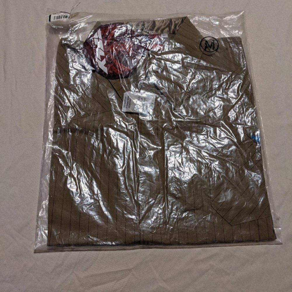 🆕NWT FLY RACING PINSTRIPE EARTH OLIVE GREEN - SNAP SHIRT - MEDIUM